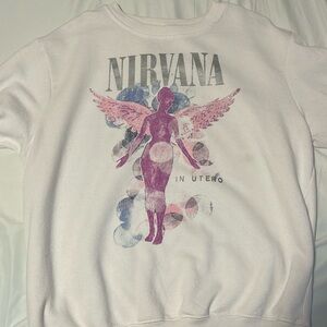 white nirvana sweatshirt